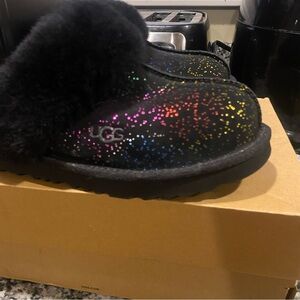 Kids' UGG Cozy II Shimmer Sky slippers